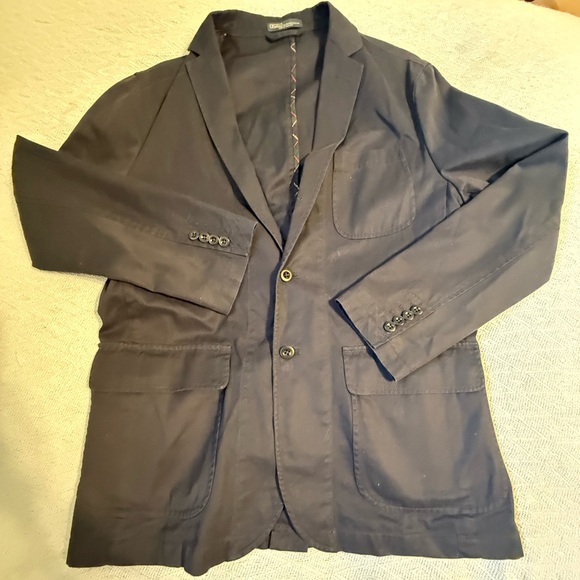 Ralph Lauren Navy 100% Cotton Blazer